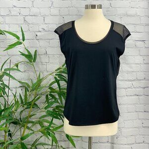 🎉Fabletics Black 'Vanessa Top' w/ Mesh Shoulders